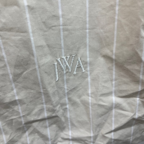 Men's J W Anderson Uniqlo Striped Button Front Shirt Ivory White Size M - Picture 3 of 5